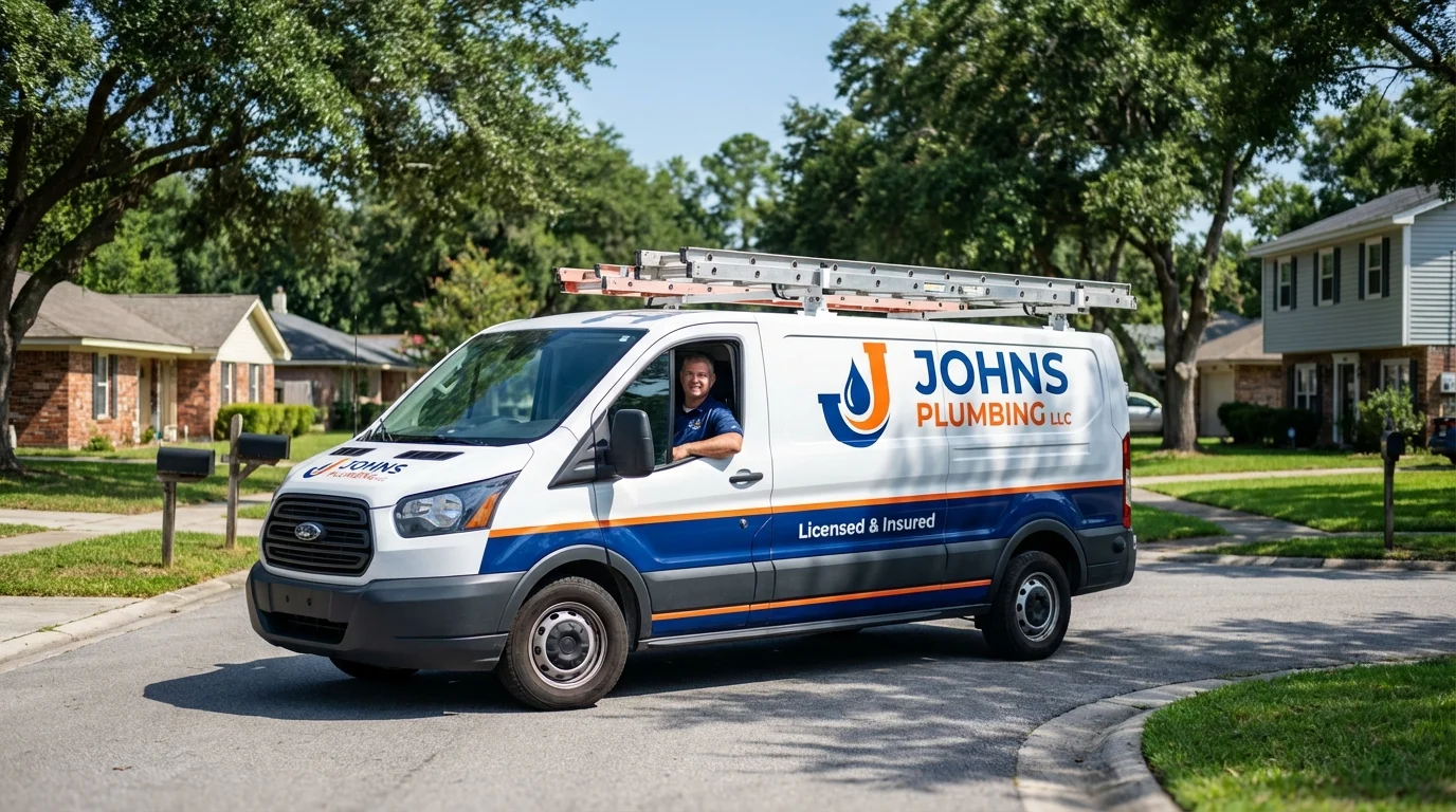 Johns Plumbing LLC service van in Fort Montgomery, NY