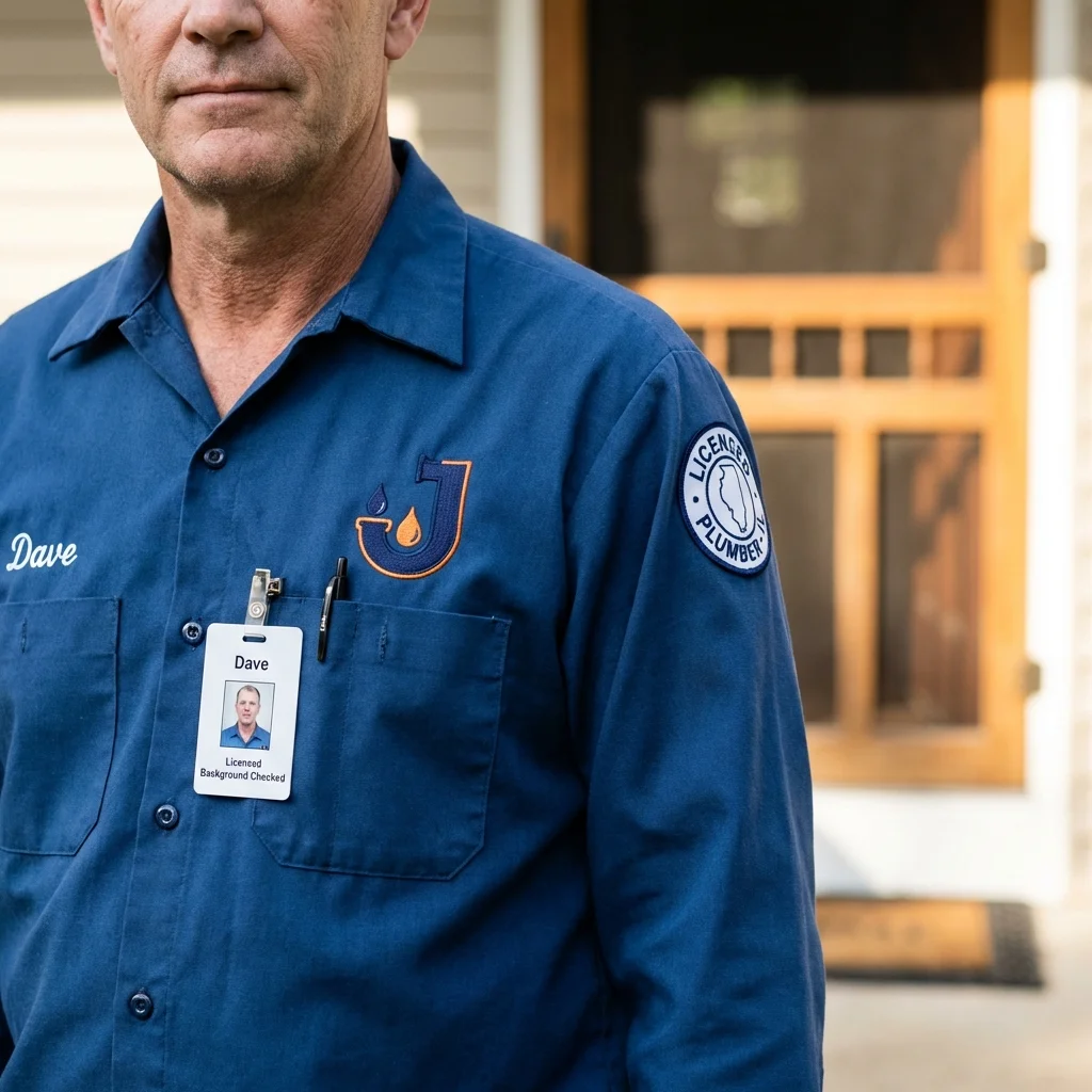 Licensed plumber showing ID badge in Fort Montgomery, NY