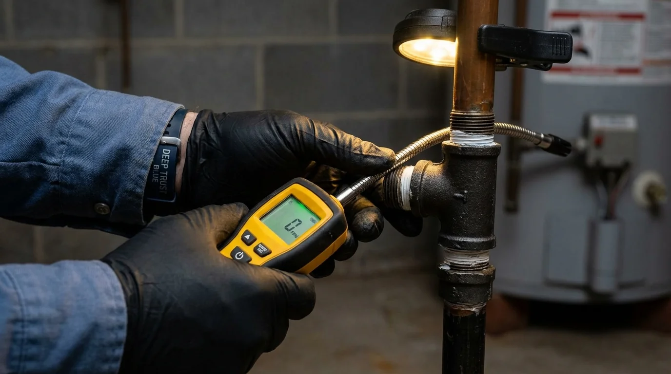 Gas leak detection with electronic sniffer by Johns Plumbing LLC in Fort Montgomery
