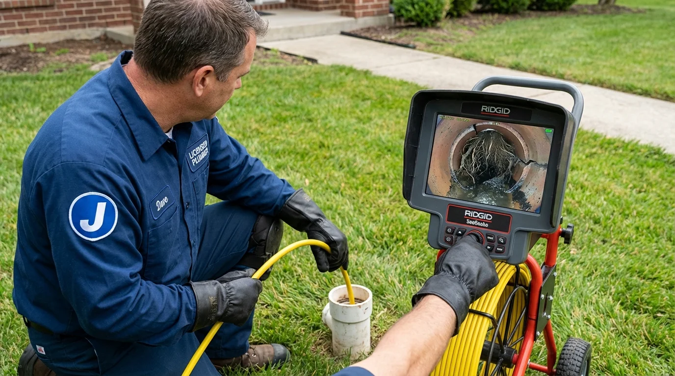 Sewer camera inspection being performed by Johns Plumbing LLC in Fort Montgomery